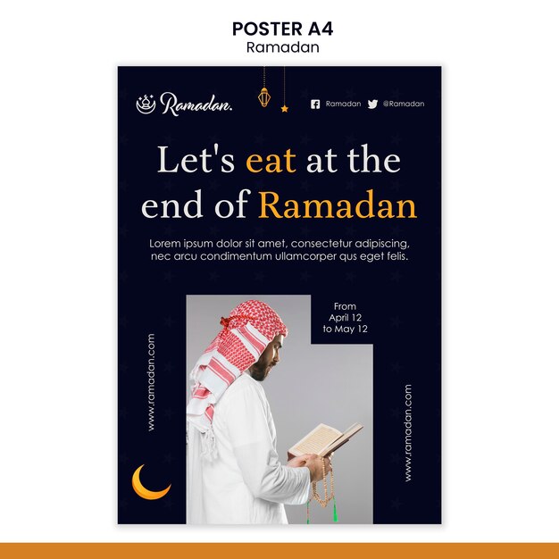 Modello di volantino per eventi di Ramadan con foto