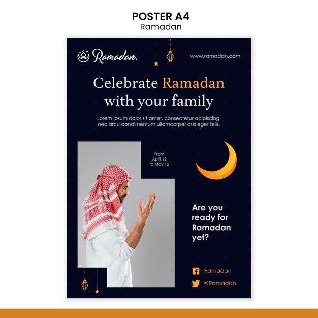 Modello di volantino per eventi di Ramadan
