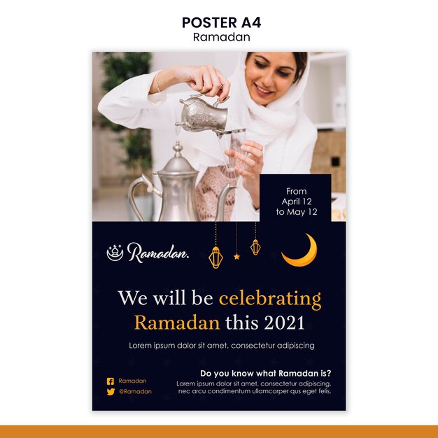 Modello di volantino per eventi di Ramadan