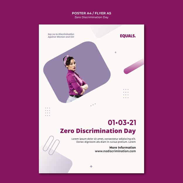 Modello di volantino per evento di giorno di discriminazione zero