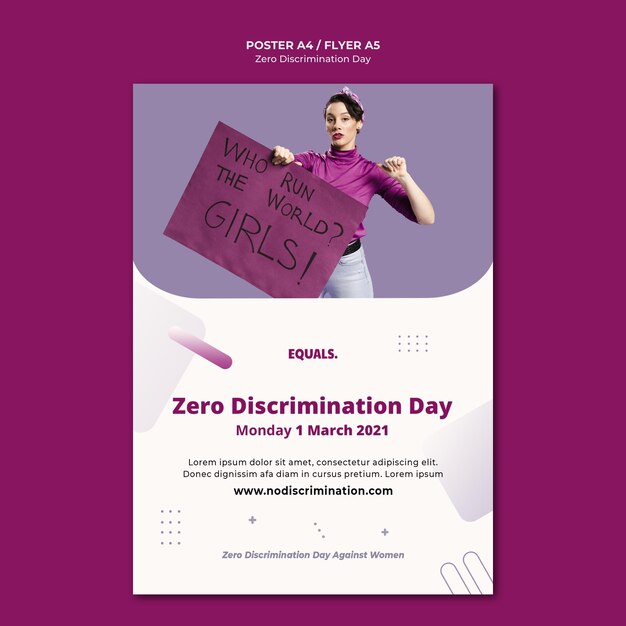 Modello di volantino per evento di giorno di discriminazione zero