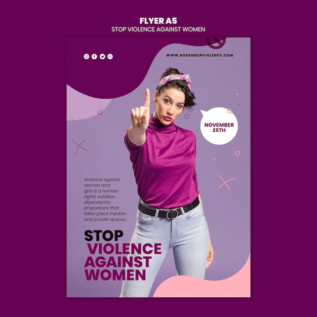 Modello di volantino per l'eliminazione della violenza contro le donne