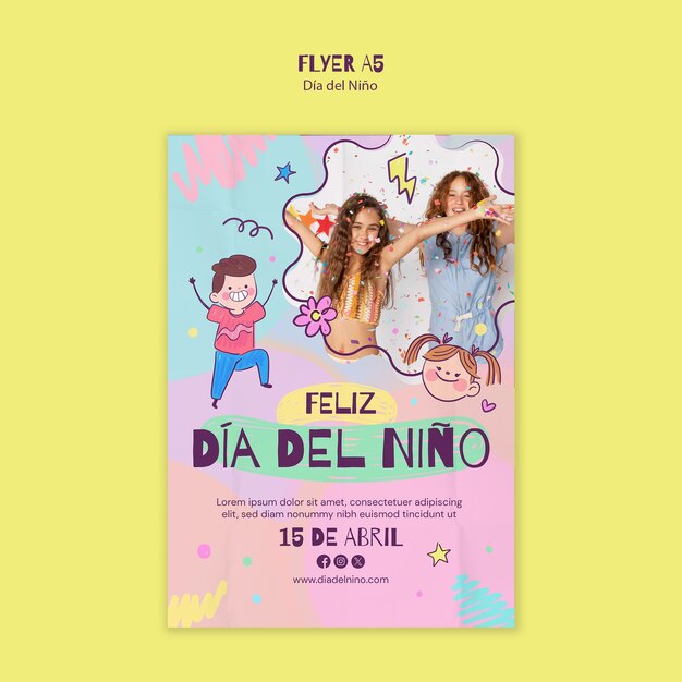 Modello di volantino per la celebrazione del Dia del Nino