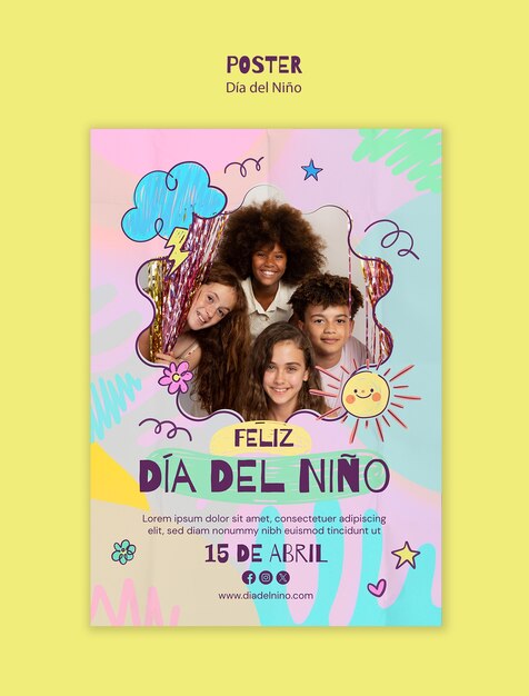 Modello di volantino per la celebrazione del Dia del Nino