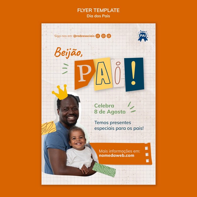 Modello di volantino per la festa del papà felice