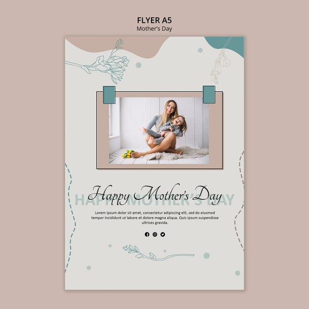 Modello di volantino per la festa della mamma