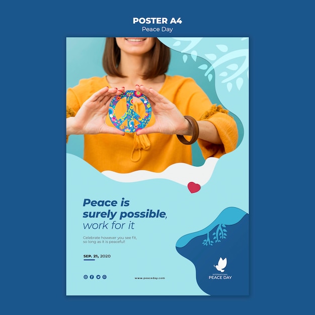 Modello di volantino per la giornata mondiale della pace