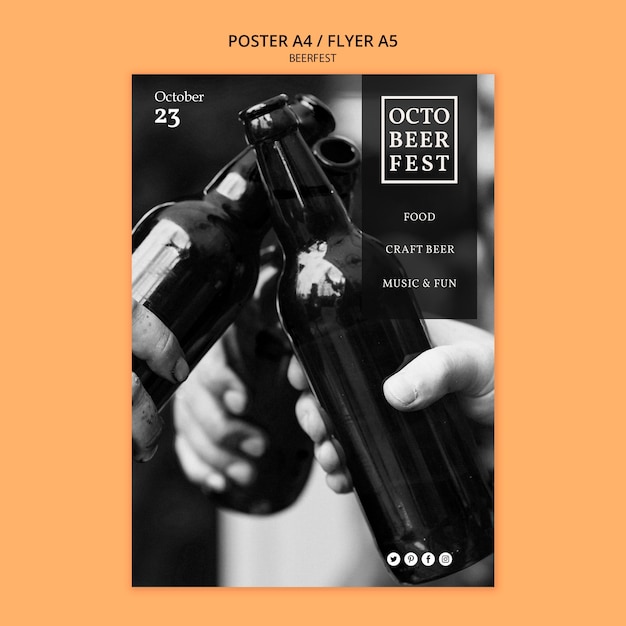Modello di volantino per octobeerfest