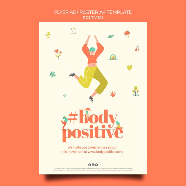 Modello di volantino positivo per il corpo