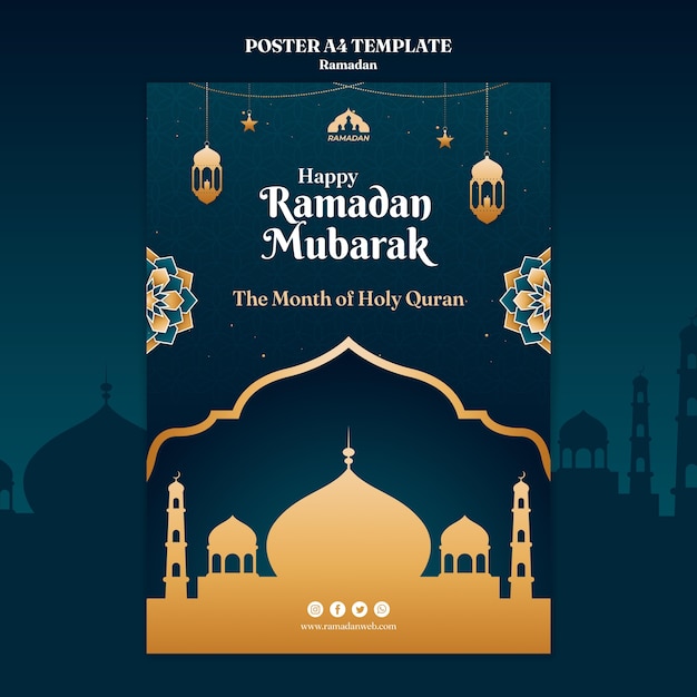Modello di volantino ramadan kareem