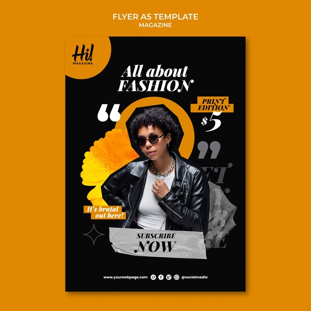 Modello di volantino rivista a5 strutturato