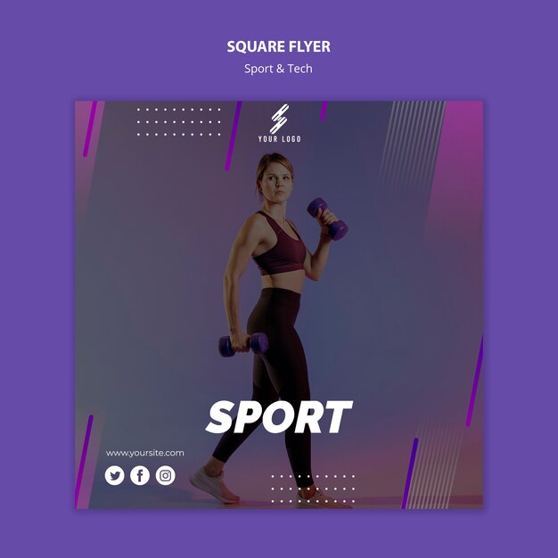 Modello di volantino sport e tecnologia