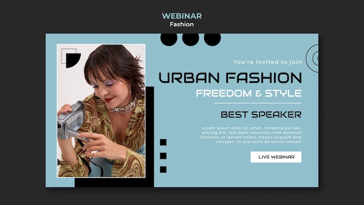 PSD gratuito modello di webinar sulle tendenze della moda