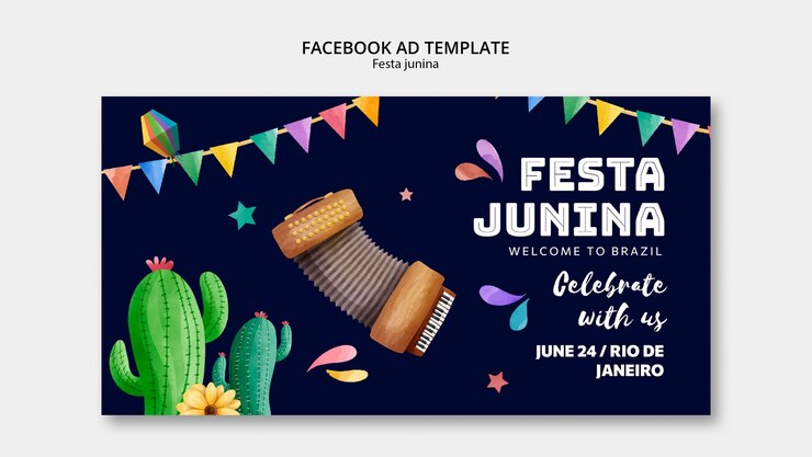 PSD gratuito modello facebook celebrazione festas juninas