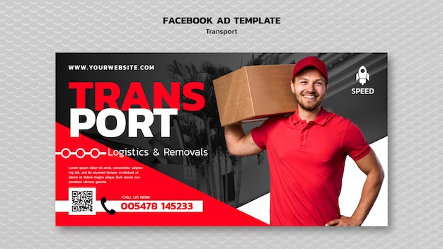 Modello facebook concetto di trasporto
