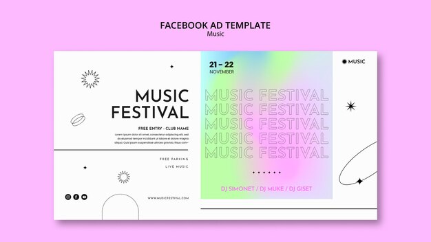 Modello facebook del festival musicale sfumato