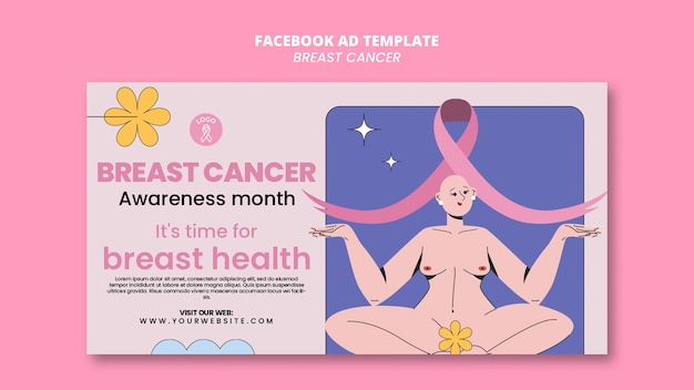 Modello Facebook del mese di consapevolezza del cancro al seno