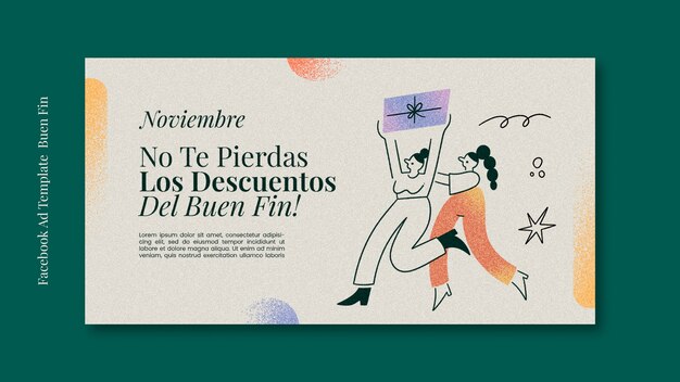 Modello Facebook dell'evento Buen Fin
