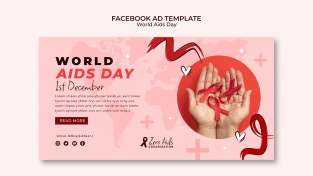 Modello facebook della giornata mondiale contro l'aids