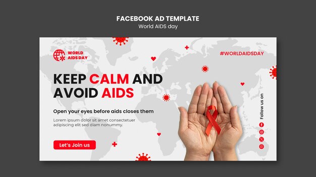 Modello facebook della giornata mondiale contro l'aids