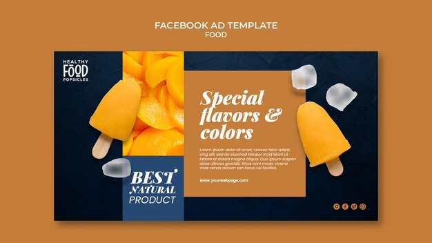 Modello facebook di deliziosi ghiaccioli