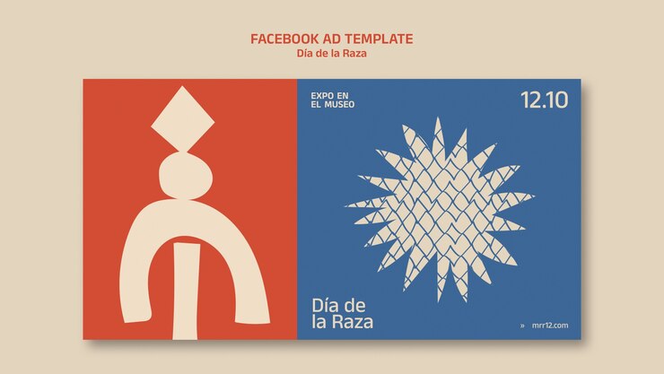 Modello facebook di día de la raza disegnato a mano