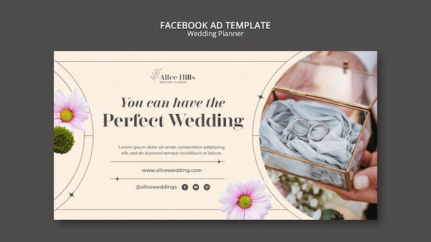 Modello facebook di matrimonio floreale