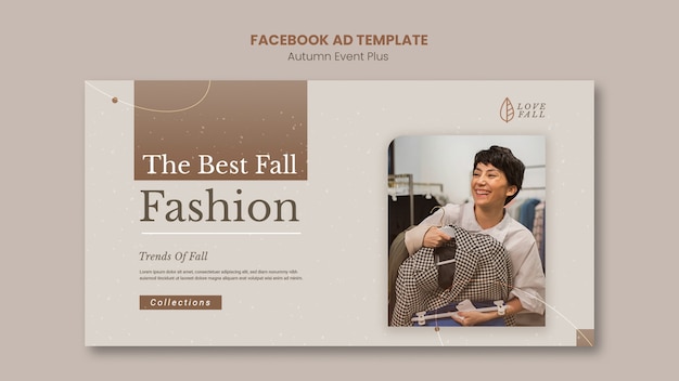 Modello facebook di moda autunnale minima