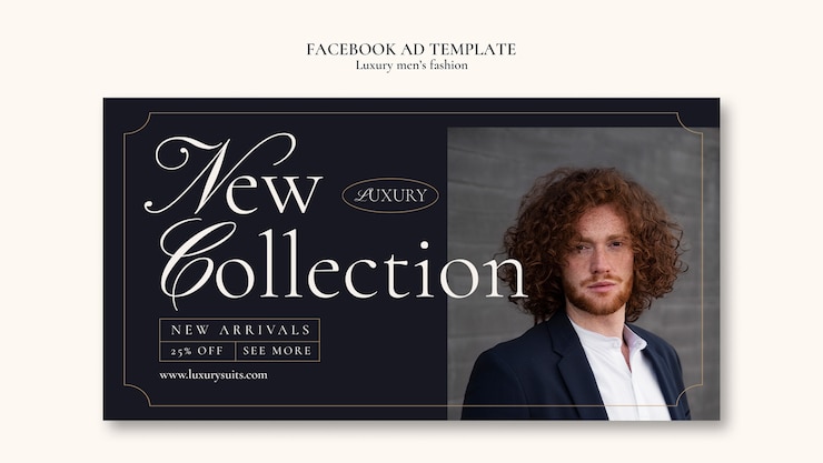 PSD gratuito modello facebook di moda maschile di lusso