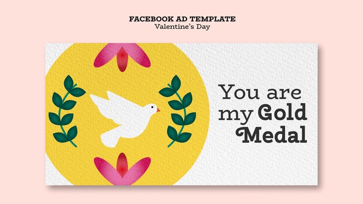 PSD gratuito modello facebook di san valentino design piatto