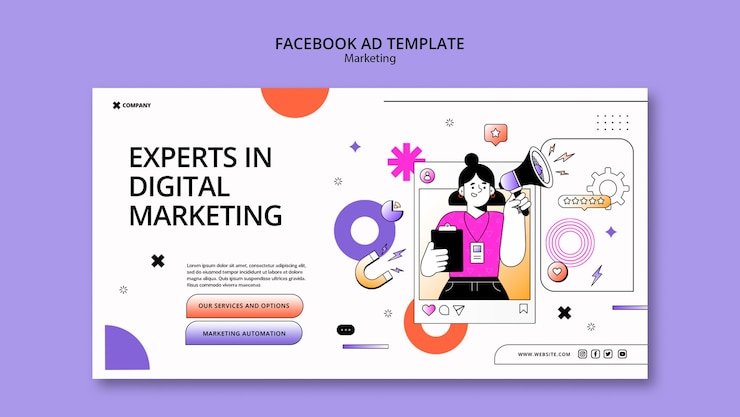 PSD gratuito modello facebook di strategia di marketing