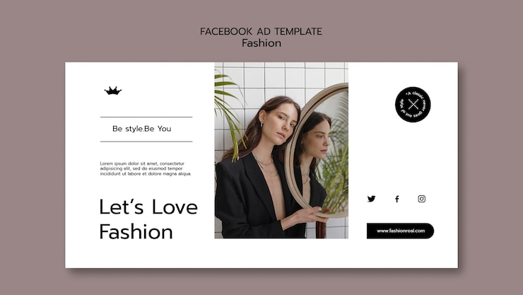 PSD gratuito modello facebook di tendenze moda design piatto