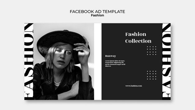Modello facebook di tendenze moda design piatto