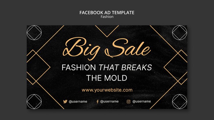 PSD gratuito modello facebook di tendenze moda design piatto