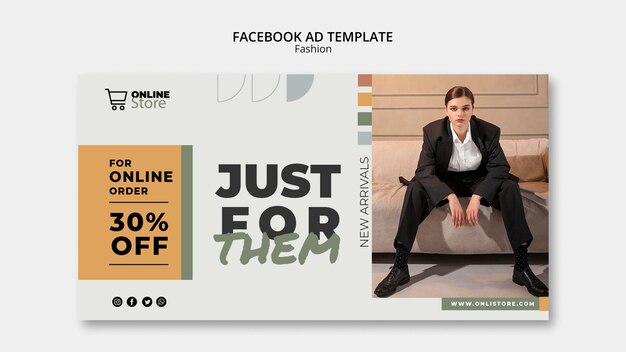 Modello facebook di vendita di moda geometrica