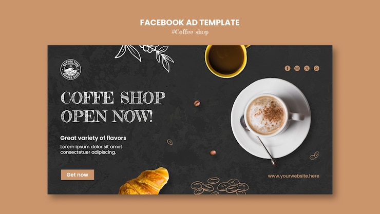 PSD gratuito modello facebook per caffetteria