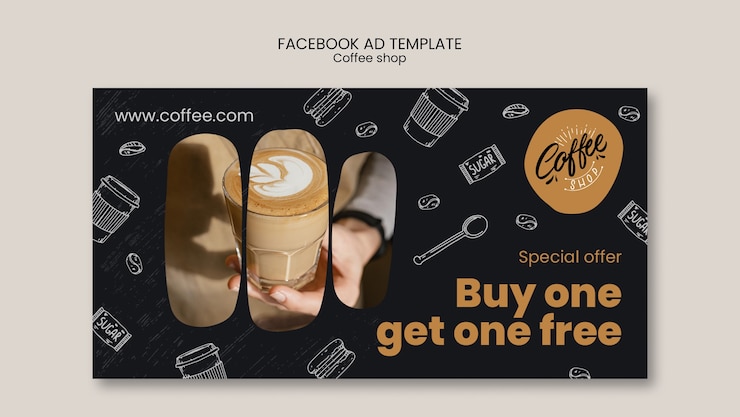 PSD gratuito modello facebook per caffetteria