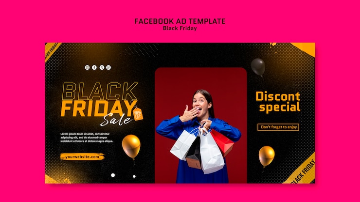 PSD gratuito modello facebook per i saldi del black friday