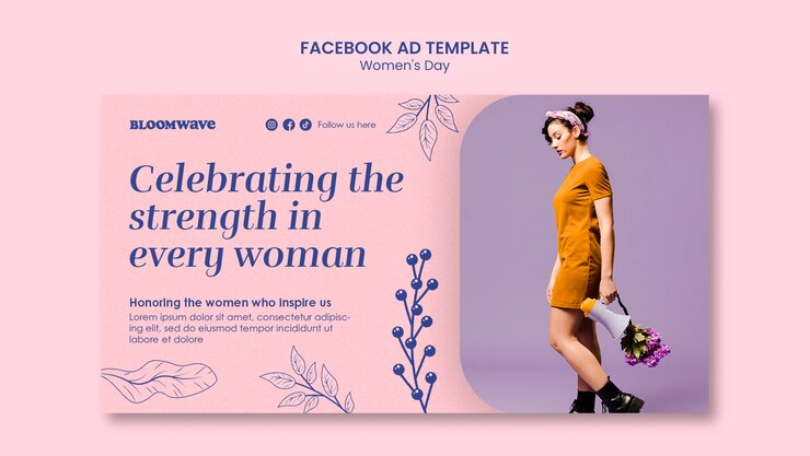 PSD gratuito modello facebook per la celebrazione della festa della donna