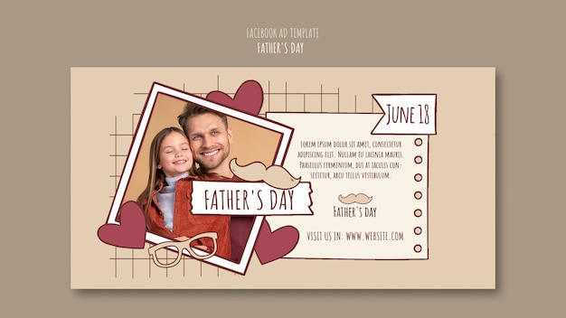 Modello facebook per la festa del papà disegnato a mano