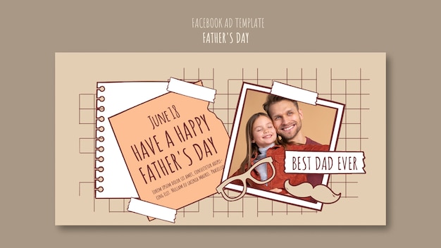 Modello facebook per la festa del papà disegnato a mano