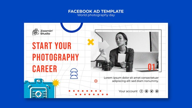Modello facebook per la giornata mondiale della fotografia