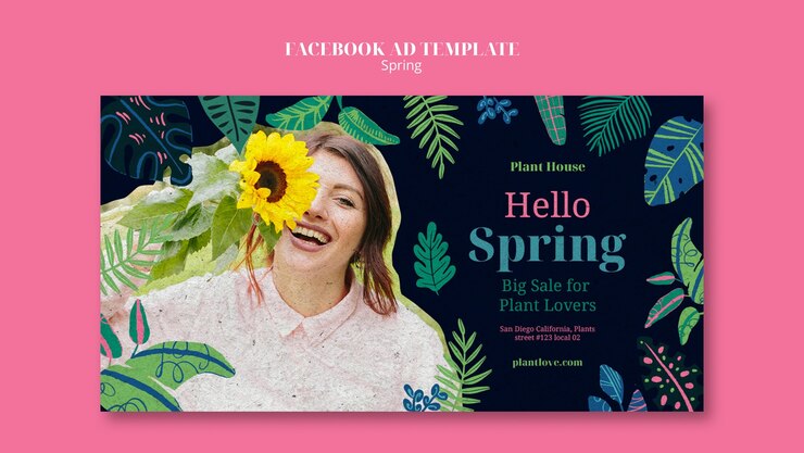 PSD gratuito modello facebook per la stagione primaverile