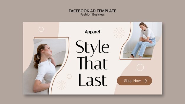 Modello facebook quadrato di affari di moda