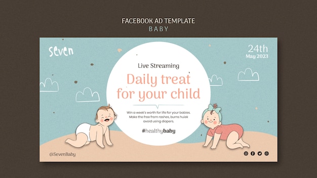 Modello facebook sanitario per bambini disegnato a mano