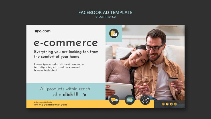 PSD gratuito modello facebook sconti e-commerce