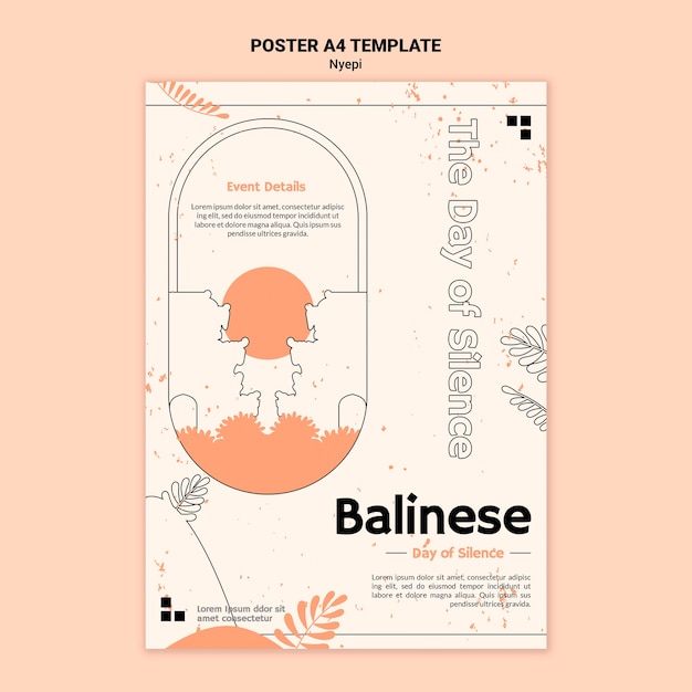 Modello nyepi minimale dal design piatto