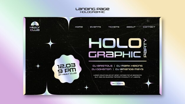 Modello olografico design piatto