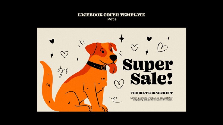 PSD gratuito modello per animali domestici dal design piatto