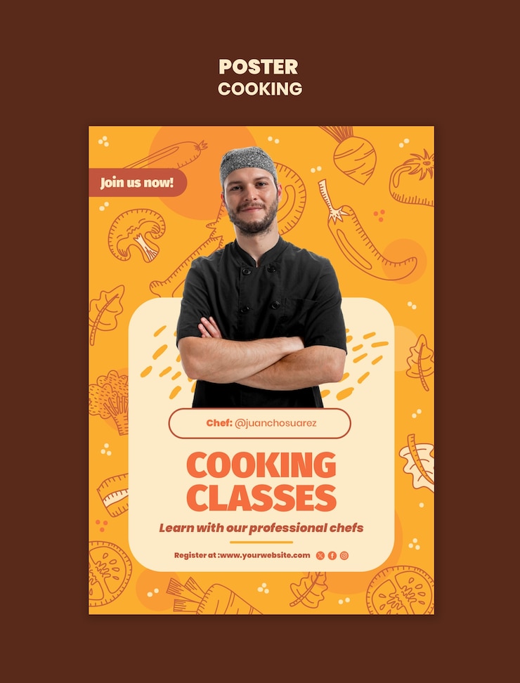 PSD gratuito modello per cucinare cibo gustoso